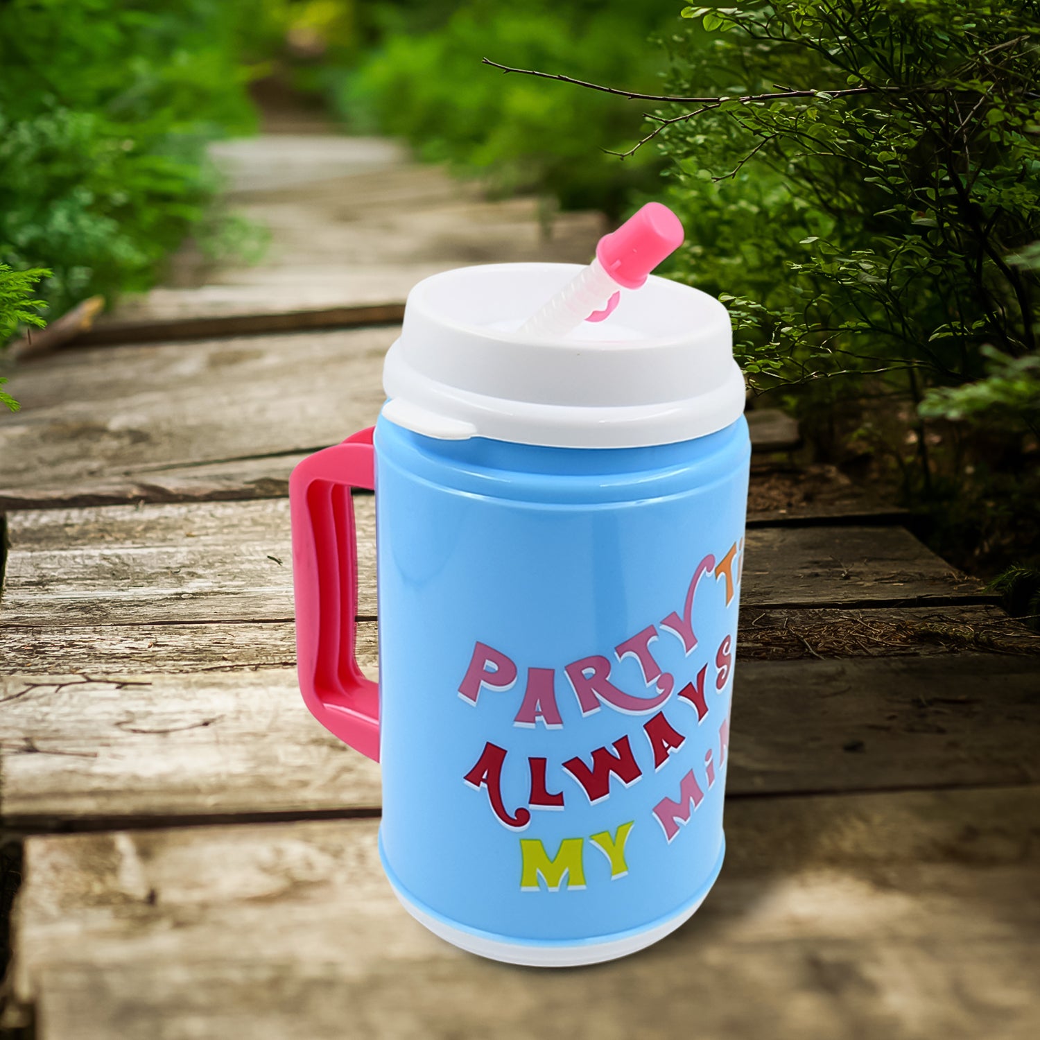 Insulated Mug With Lid Handle Flexible Straw With Cap (709 Ml) Insulated Mug With Lid Handle Flexible Straw With Cap (709 Ml)